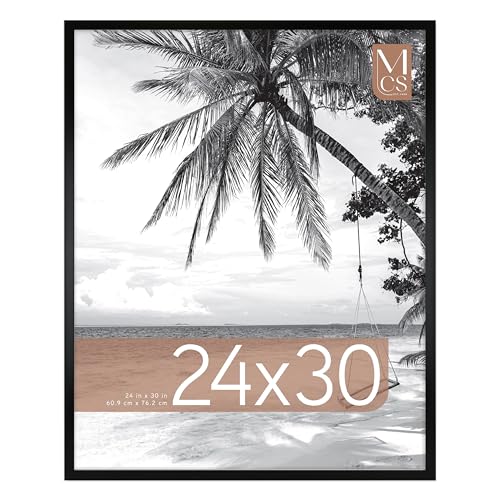 Image of MCS Foundation 24x30 Poster Frame Traditional Black, Vertical & Horizontal Wall Hanging Large Picture Frame for Photos, Posters & Art Prints (1-Pack)