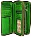 Produktbild Hochwertige XXL Vintage Leder Damen Geldbörse Portemonnaie langes Portmonee Geldbeutel Organizer aus weichem Leder mit extra vielen Fächern inkl. RFID in grün - 20x11x3,5cm (B x H x T)