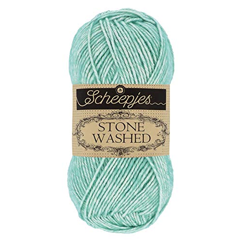 Image of Scheepjes Yarns - Stone Washed Yarn, Superwash Cotton Blend, 50 g / 1.75 oz (828 - Larimar)