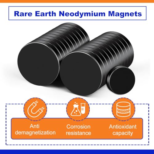 Image of 20Pcs Small Magnets, 20x3mm Rare Earth Magnet Black | Small Strong Magnets for Crafts, DIY, Whiteboard, Kitchen