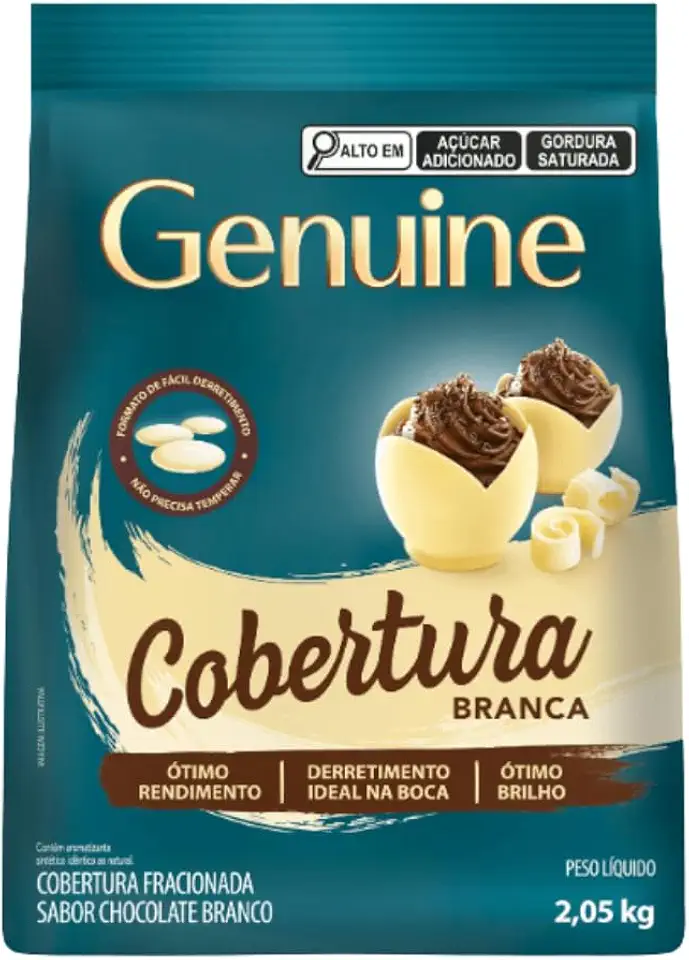 Gotas Chocolate Cobertura Fracionada Branco 2,05kg - Genuine