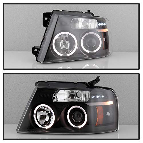 Image of ACANII - For 2004-2008 Ford F150 LED Halo Ring Black Housing Projector Headlights Headlamps, Driver & Passenger Side