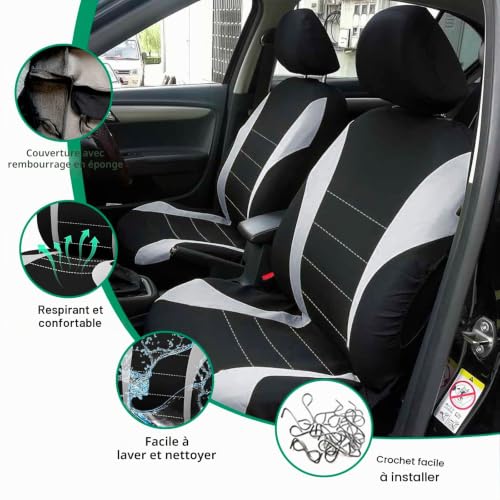 Housse de siège avant de voiture universelle imperméable lot de 2