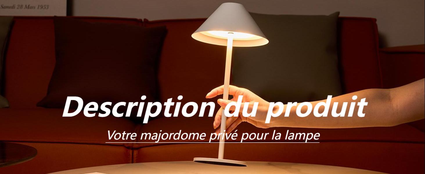 2 Lampes De Chevet Tactiles Sans Fil - Rechargeable USB, Intensité Variable, Abat-Jour Lin, Design Scandinave