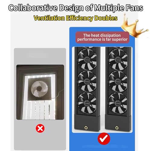 Image of 27.6-29.5 Inch Vertical Window Fan For Sliding Windows -Stepless Speed Control Window Exhaust Fan Waterproof Vertical Window Fan With Living Rooms Bedroom Attics Garages