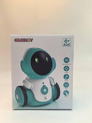 Miniatura 8 de GILOBABY Juguetes robot, robot parlante inteligente recargable para niños, robot inteligente con sensor táctil controlado por voz, canto, baile,
