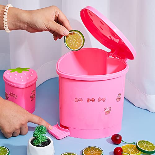 Tessco 2 piezas basurero mini fresa con tapa plástico miniatura 4