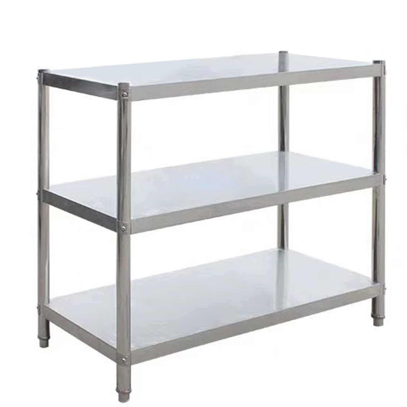 Scaffale regolabile a 3 ripiani in acciaio inox 304, versatile, per cucina, garage, ufficio e ristorante, soluzione salvaspazio 100 x 40 x 80 cm