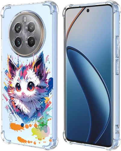 WOKEZ Transparent TPU-skal för Realme 12 Plus 5G med kattmönster