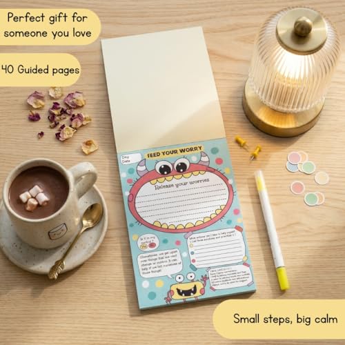 Image of Feed Your Worry A5 Guided Worry Journal for Kids, 40 Pages