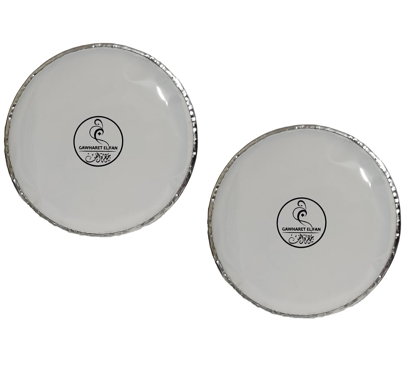 pack of 2 Gawharet El Fan drum Head/Skin for Doumbek/Darbuka 8.75"/9" transparent (Clear) /White (White 8.75")