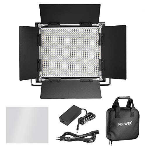 Neewer 660 Panel de Luz Infrarrojo LED Bicolor 3200-5600K CRI 96+ con Soporte en U y Cortador de Flujo para Iluminación Estudio Fotográfico Video YouTube