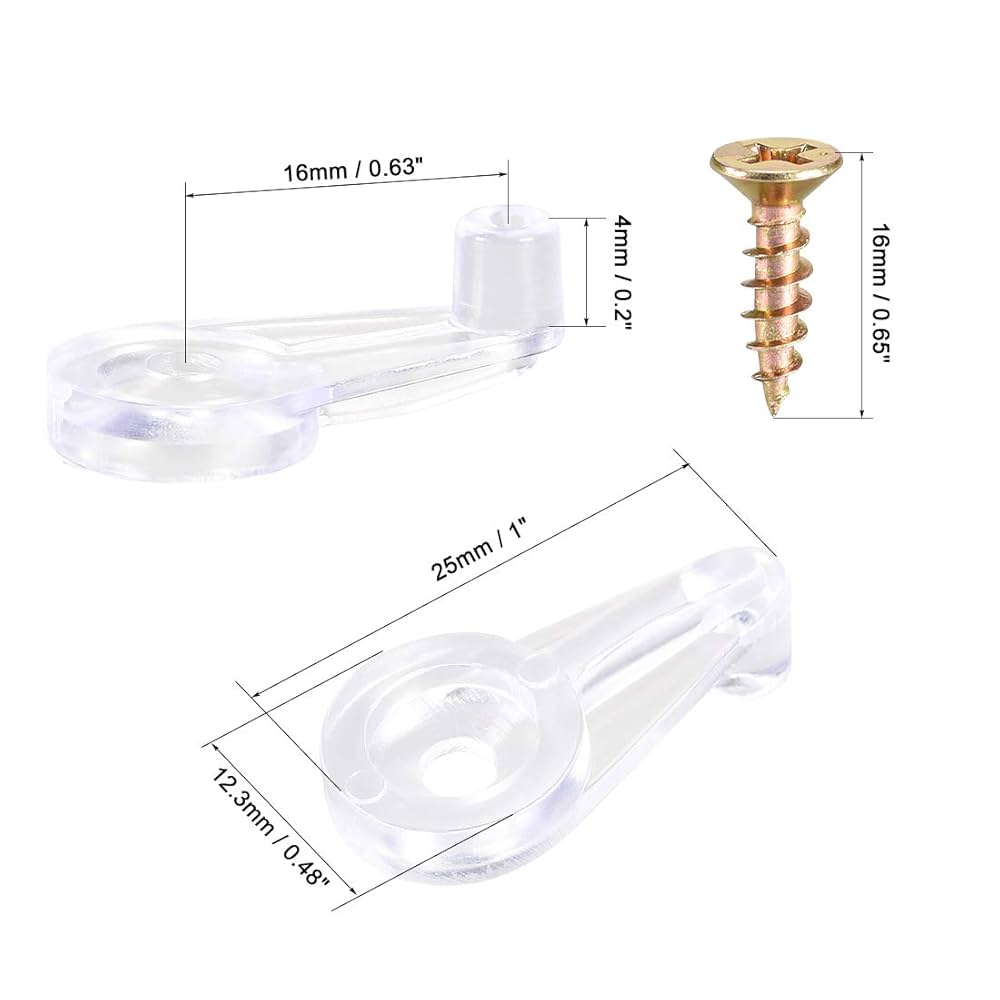 30Set Glass Retainer Clips Kit, 13mm Plastic Glass Cabinet Clips With