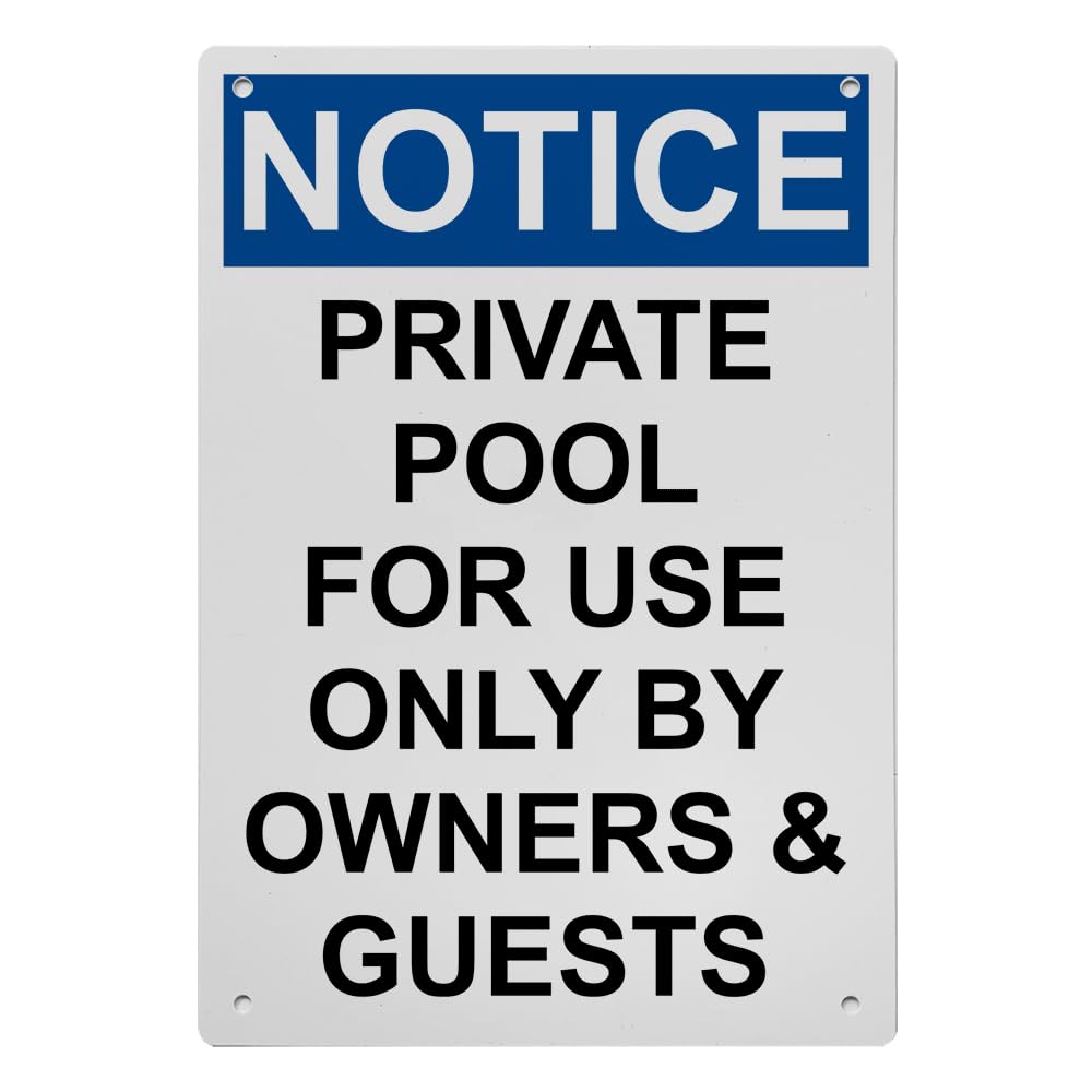 OSHA Private Pool For Use Only By Owners Sign, 8.5 x 11 in
