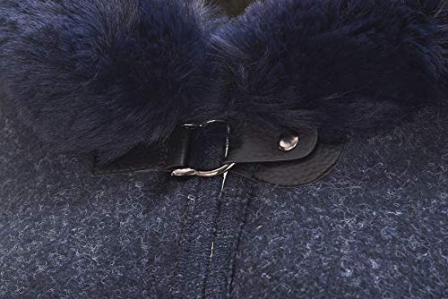 Image of ZLYC Women Winter Fashion Faux Fur Trim Layers Hooded Cardigan Warm Cape Sweater Cloak