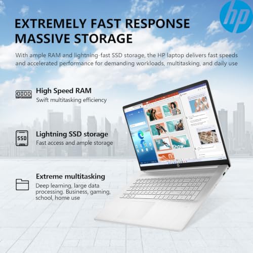 Image of HP 17 Inch Touchscreen Laptop Computer, 17.3 inch HD+ Touch Screen Business Laptop PC, Intel Core i7, 64GB RAM 2TB SSD, Windows 11 Pro, Backlit 10 Key|Fingerprint Reader
