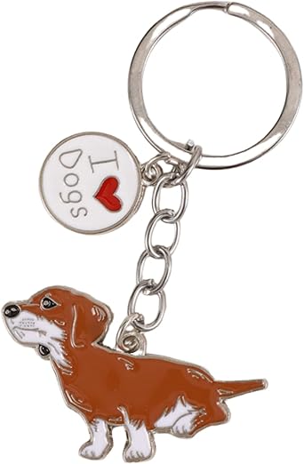 Pet Keychain,Dog ID Tag Keychain Creative Lovely Dog Key-Ring Portable Cute Metal Key Decor Car Keying Gift Birthday