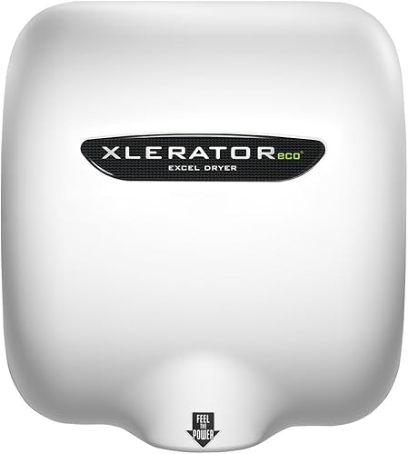 Excel Dryer XLERATOReco XL-BW-ECO 1.1N Secador de manos comercial de alta velocidad, cubierta termoestable blanca, sensor automático, montaje en