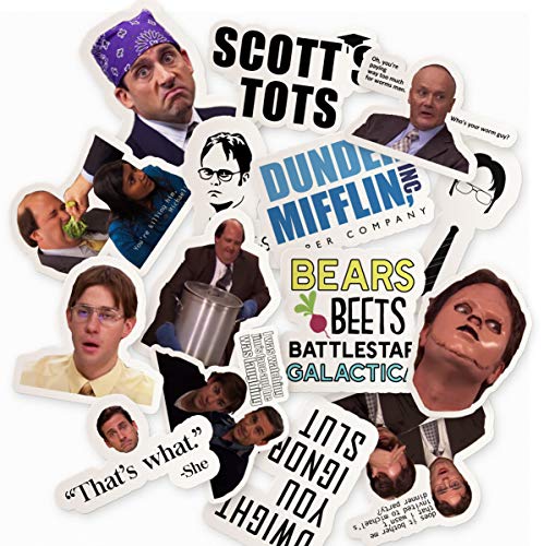 The Office Stickers, 15 Pack of Funny Stickers, Dunder Mifflin Sticker, The Office Laptop Decal, The Office Merchandise, Stickers for Computers Hydro Flasks Water Bottles, Laptop Stickers Office