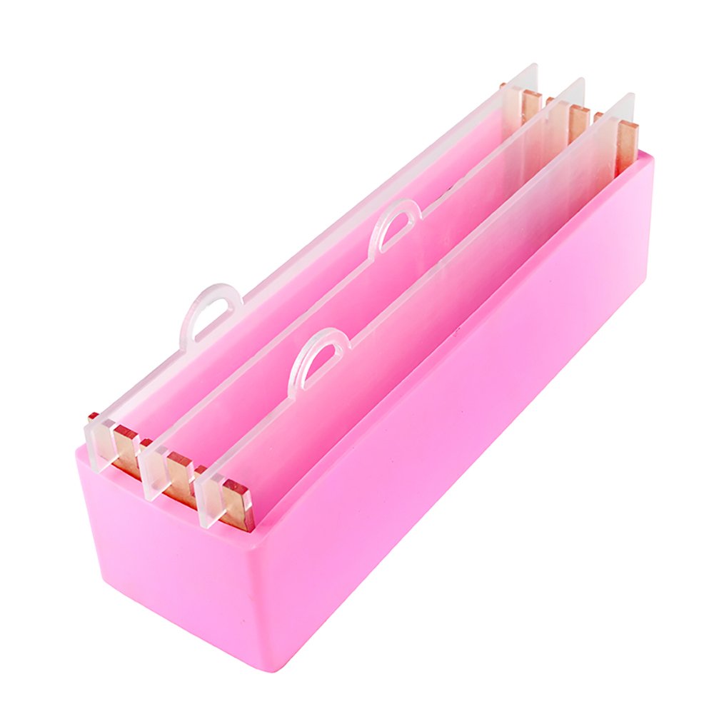 Moule rectangulaire de savon de pain silicone Nicole avec clin transparent acrylique