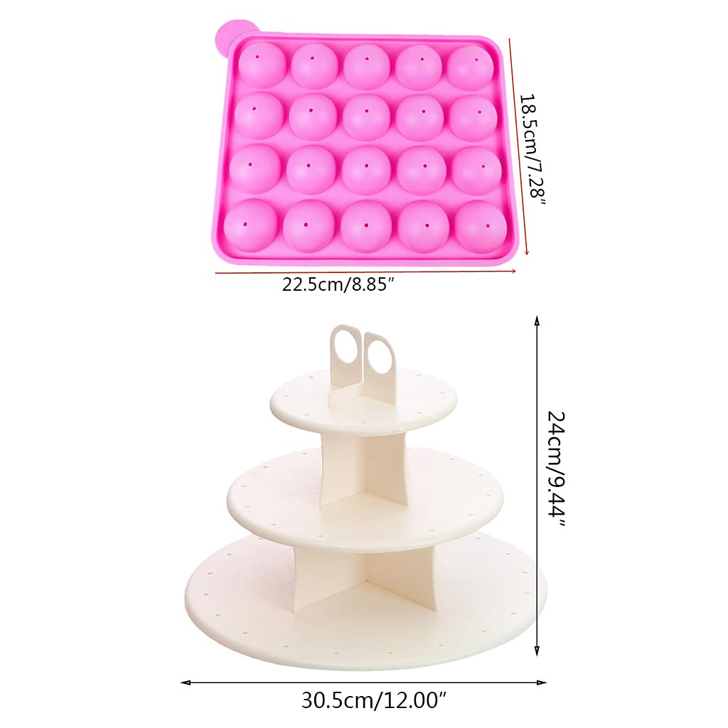 Generisch Cake for Pop Backzubehör mit Silikonformen, Dekorationsstift, Cakepop Sticks, Backgeschenk, kostengünstiges und wiederverwendbares Cake Pop Zubehör