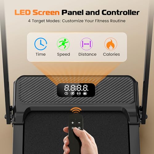 Image of ANCHEER Walking Pad Treadmill with 12% Incline, 3.0HP Foldable Treadmill with Handle Bar, 16 inch Wide Belt, 320 LBS Capacity, Portable Quiet Compact Treadmills for Home /Office