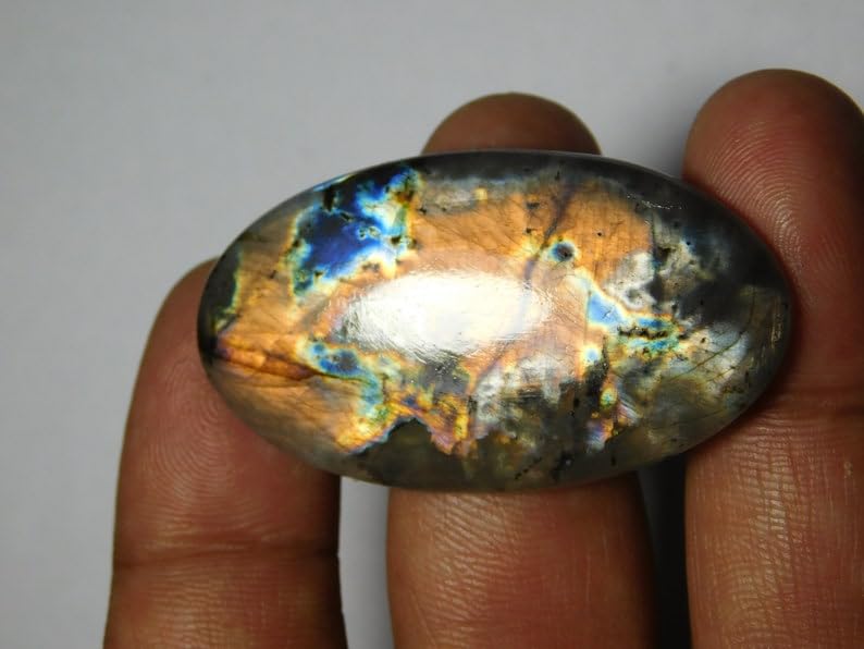 Labradorite naturelle cabochon ovale 46x26mm pour création bijoux
