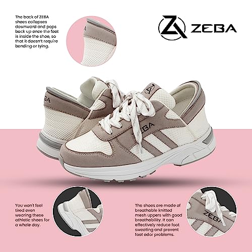 Image of ZEBA Hands Free Slip on Sneakers for Women - Step Up Your Comfort and Style with Perfect Walking Shoes and Fashion Sneakers