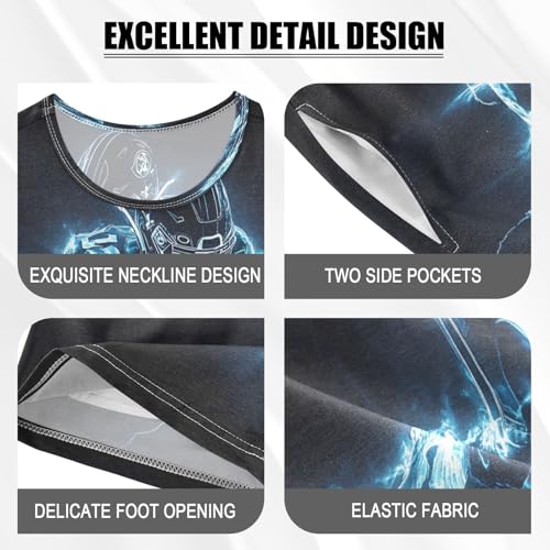 ALAZA American Football Player Magic Pajamas Set Short Sleeve Cotton Sleepwear Summer Pjs 2 Piece 5-14Y4