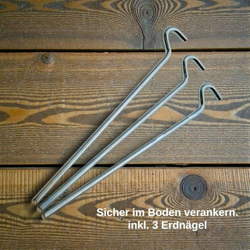 PremiumX Trípode básico, Acero, diámetro 32 mm, Altura 120 cm, Soporte para Antenas parabólicas de 80-85 cm, Espejo, Camping, balcón, Negro, con 3 Clavijas de Acero Macizo - imagen 6