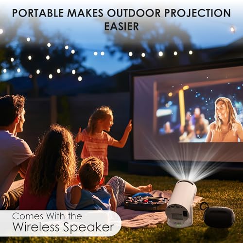 Image of Krisons Razor-003 Android 11.0 Smart Projector,1080P &4K Support, Rotatable Design, Auto & 4D Keystone with Netflix, Prime etc, WiFi 6 & BT, Screen Mirroring,720P Native, Free 10W Speaker (White)