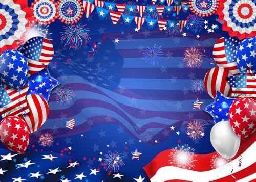 CYLYH 7X5ft American Flag Backdrop Independence Day Background Photography 4th of July Party Decoration D894 by CYLYH - Used condition - US$9.78