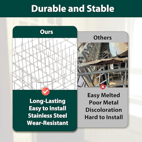 Stainless Steel W10728159 W10525646 Dishwasher Lower Rack Replacement Parts for Maytag Kitchenaid Lower Dish Rack 22’’D x 20.8’’W Kenmore Whirlpool W10780925 W10082825 Dishwasher Bottom Basket 1 Pack by Anniparts - Used condition - Image 6