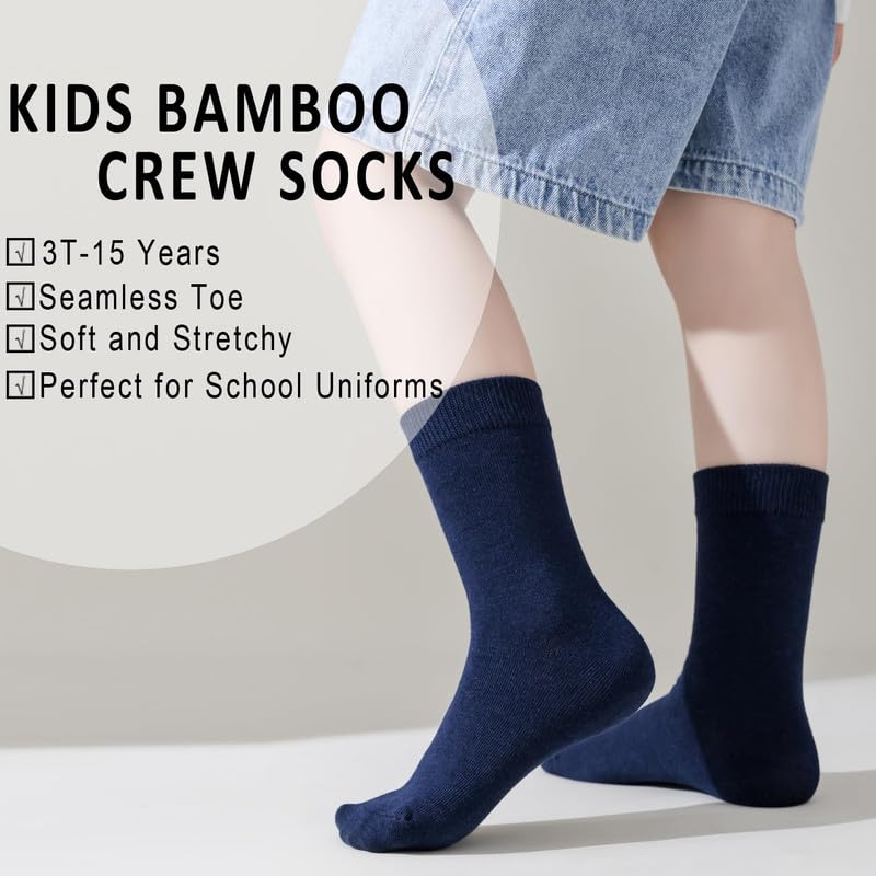 Image of Boys & Girls Calf Length Solid School Socks (Pack of 3 Pairs)