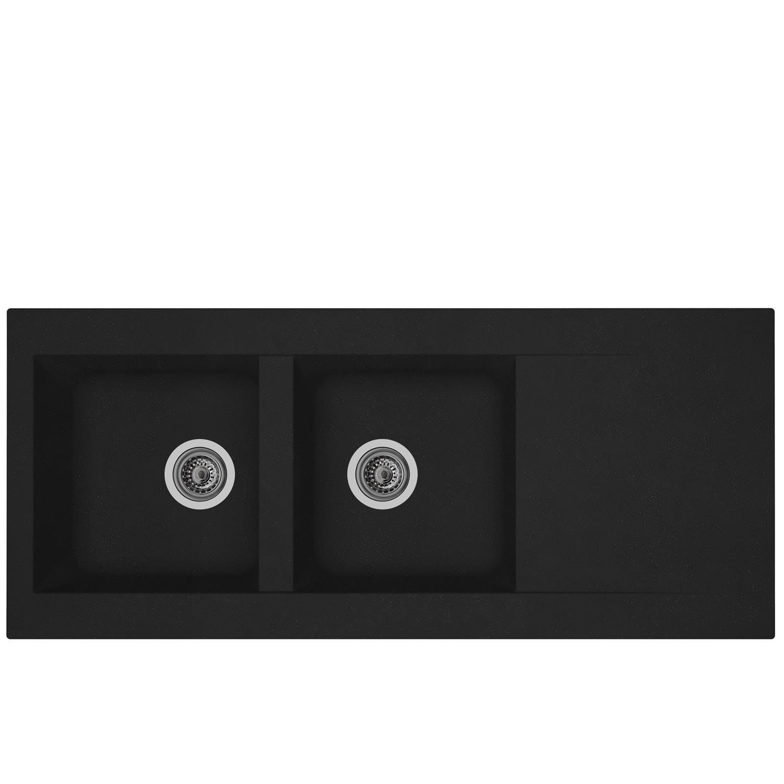 Liquida EW20BL 2.0 Bowl Composite Reversible Inset Black Kitchen Sink with Waste