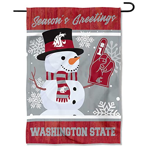 Washington State Cougars Holiday Winter Snow Garden Banner Flag