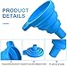 Boao 6 Pack Resin Funnels Filter 3D Printer Accessories Include Collapsible Silicone Funnels and Stainless Steel Filter Cups for Pouring Resin Back into Bottle(Blue, Orange, Green)
