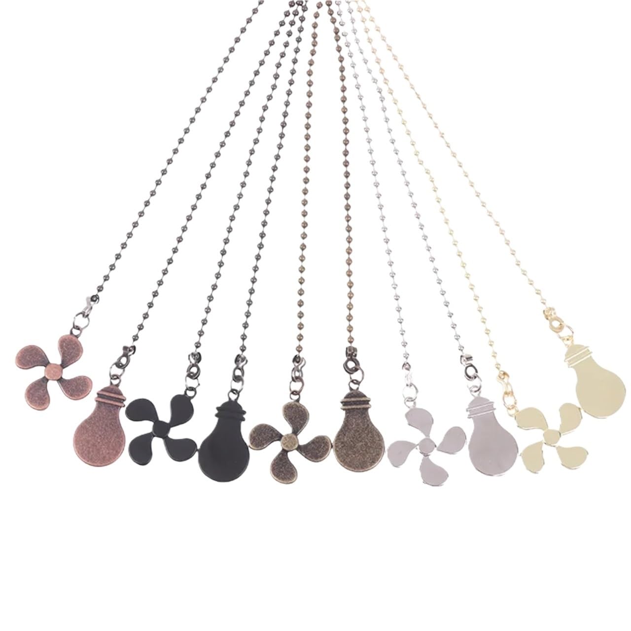 Gwyzax Fan Pulls for Ceiling Fans Fan Shape Ceiling Pull Chain 5-Pack Light Chandelier Extension Extender