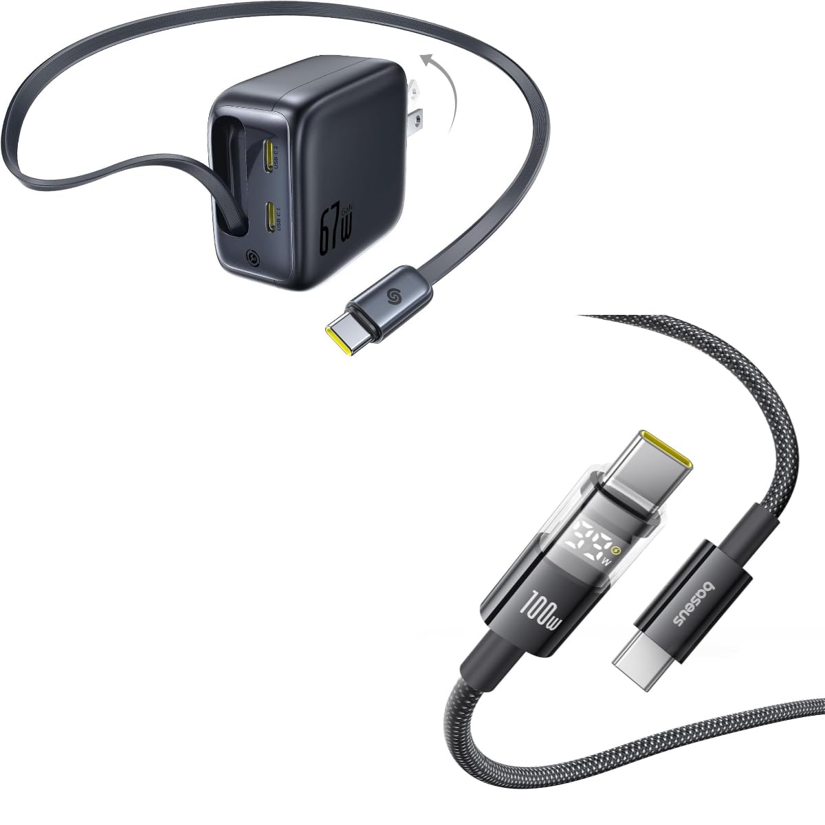 Amazon.com: Baseus 67W USB C Charger & 100W USB C Cable : Electronics