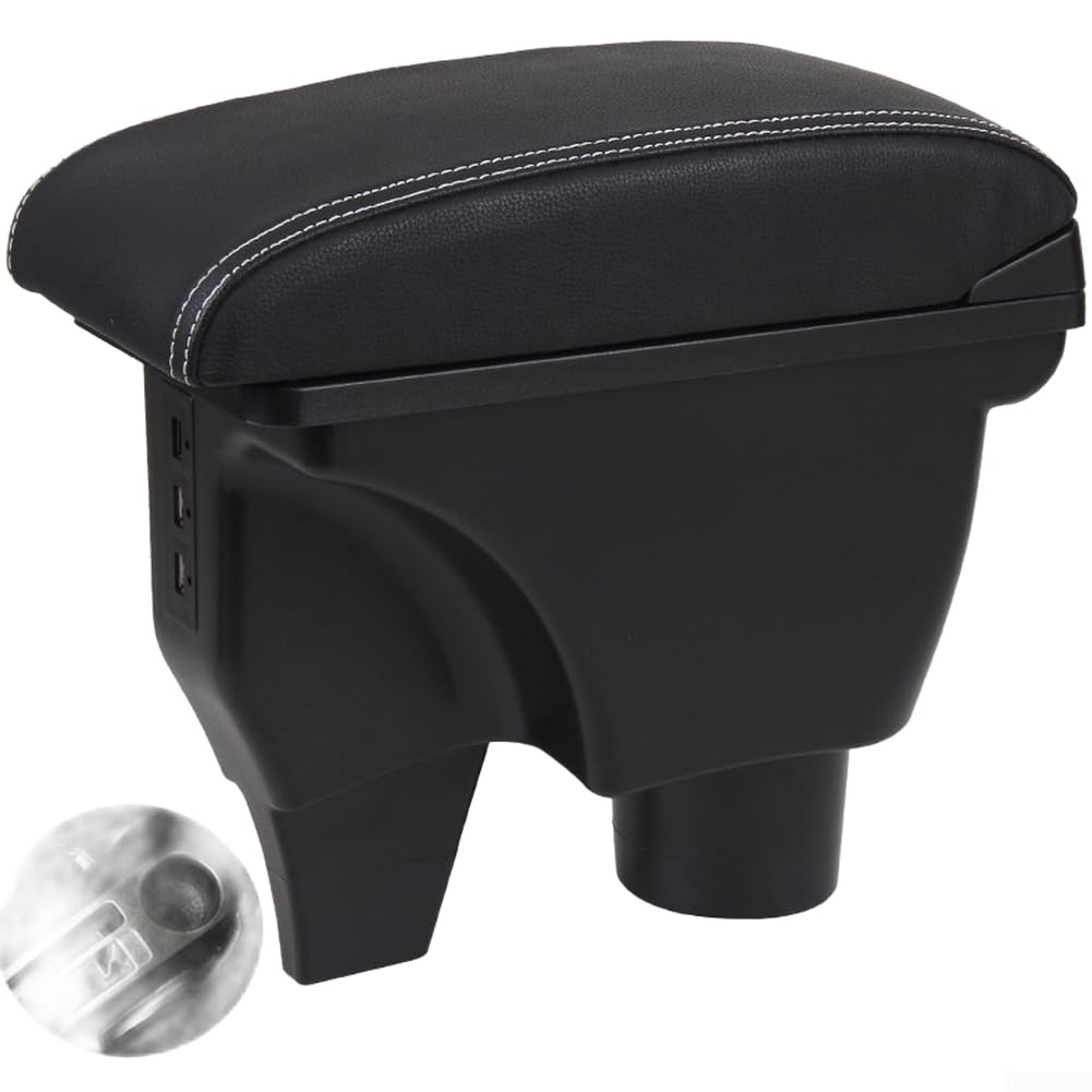 Mikrofaser Leder Armlehne Box Schwarz für Toyota für vios FS(C)