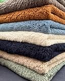 Tissu Fausse Fourrure Sherpa Teddy Oeko Tex®   au Mètre   Largeur 160cm 230g/m² (Beige Clair)