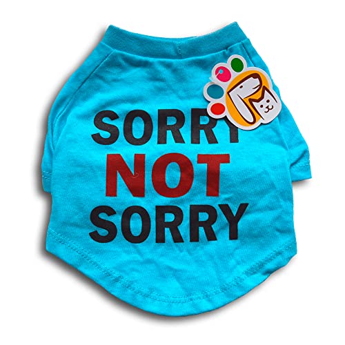 PETMONT Lässiges T-Shirt für Haustiere: Sorry not Sorry Blue Groß für kleine und mittelgroße Hunde Größe XL Cover