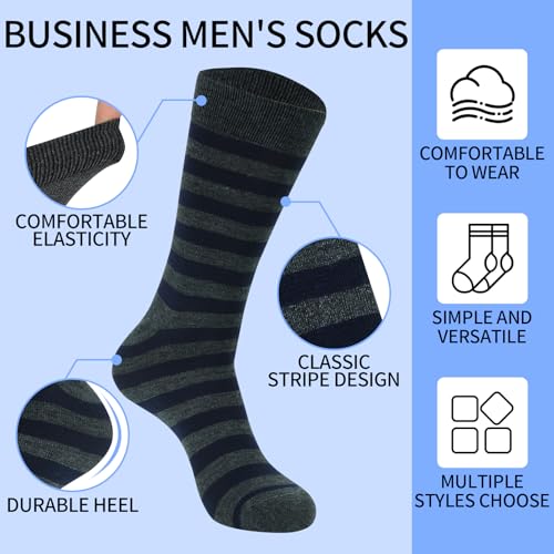 36 Pairs Mens Dress Socks Classic Lightweight Business Crew Socks for Men Size 10-134