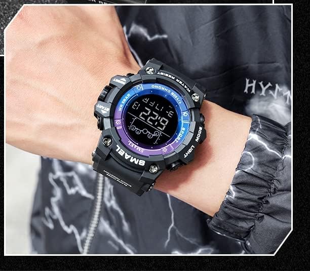 Vista 2 de AIMES Mens Military Multifunction Digital LED Watch Electronic Waterproof Orange Sport Watch Alarm Countdown Wristwatch