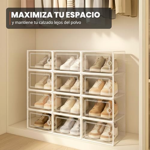 Miniatura 2 de Jupplies Cajas De Zapatos Transparentes - Zapatero Plastico Apilable Con Apertura Frontal, Ventilación Y Sistema Antivuelco, Organizador De Zapatos Con Montaje Fácil Sin Herramientas Pack De 12