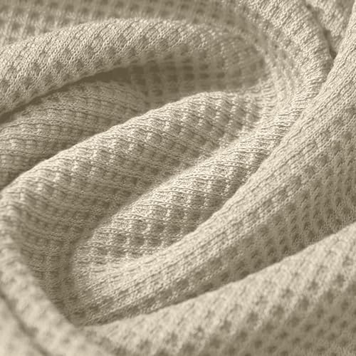 Hoodies for Men Fall Solid Textured Waffle Knit Pullover Hoodie Long Sleeve Casual Lightweight Hooded Sweatshirt4