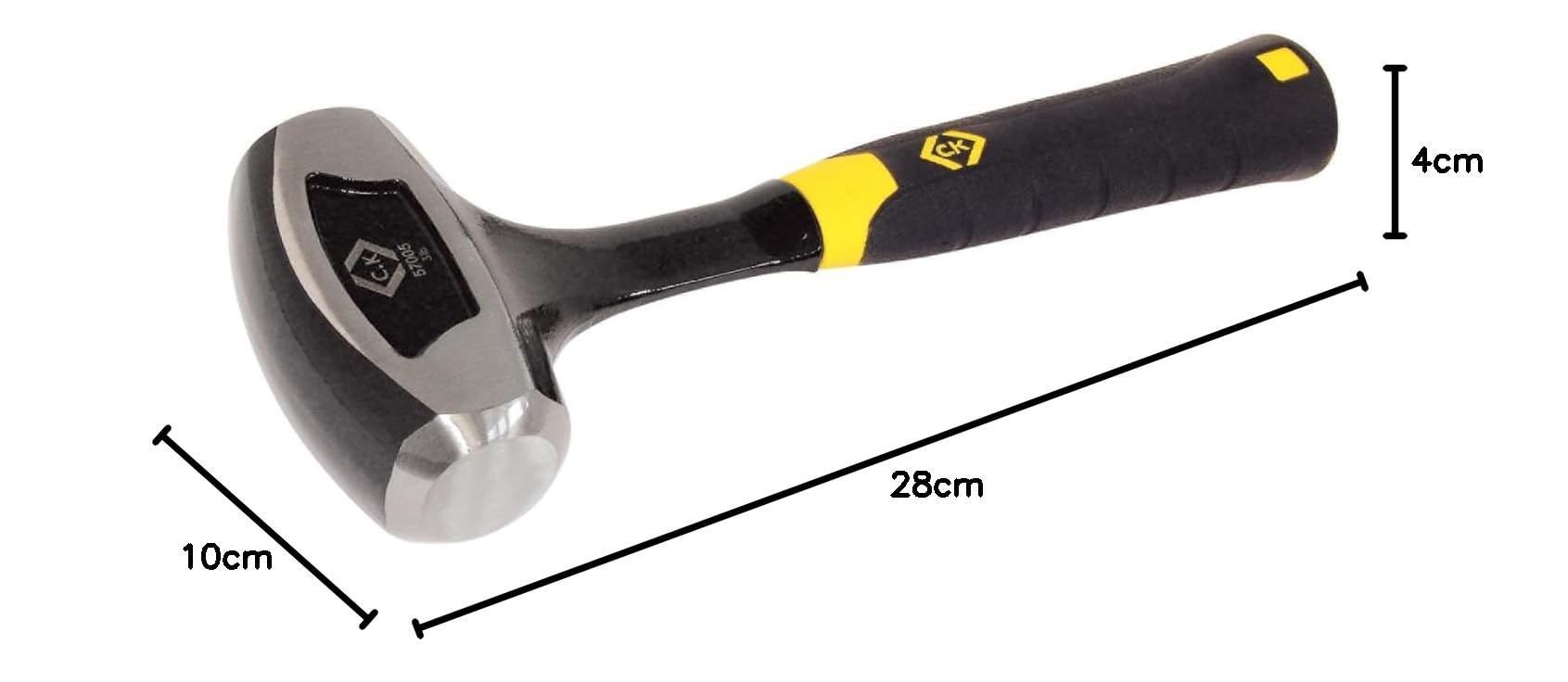 C.K 357005 Martello da falegname antivibrazione in acciaio forgiato in un unico pezzo 1361 g
