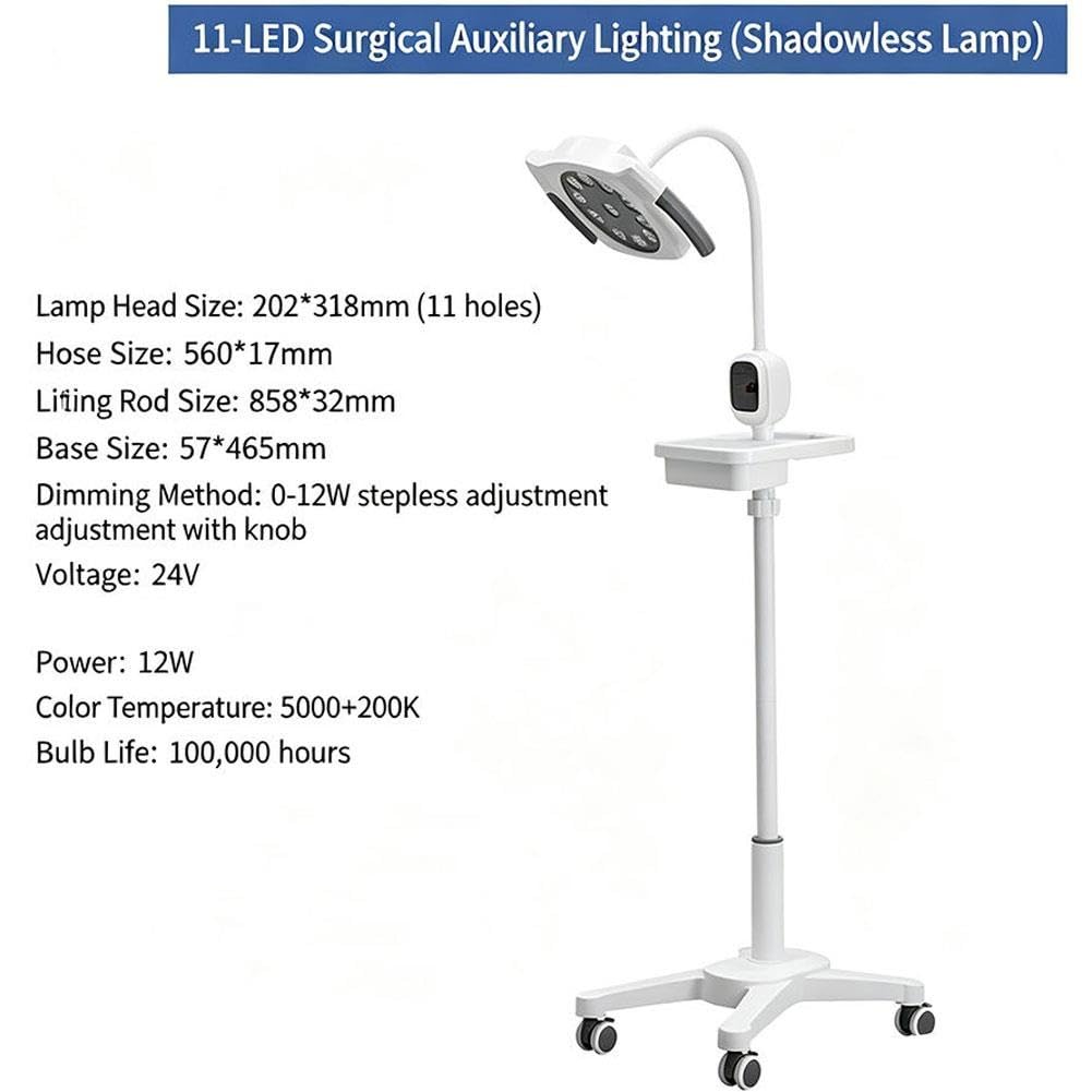 Mobilna lampa medyczna LED o mocy 12 W, 50000Lux -100000Lux, mobilna lampa