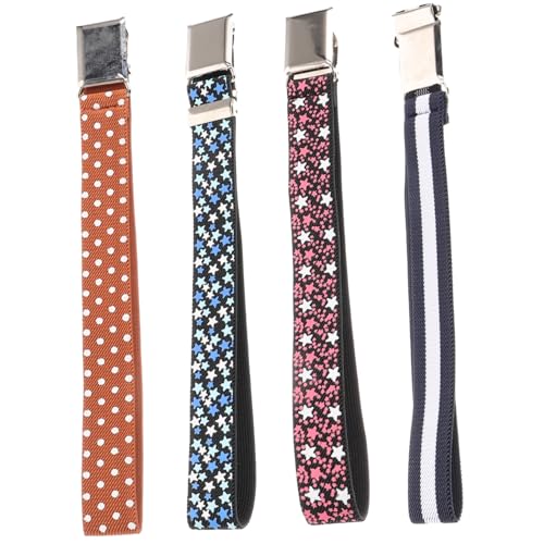 Garneck 4 pcs Elastic Waist Belts Stretchy Boys Belts Elastic Waistband for School Uniform Casual Dress Pants