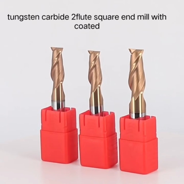 Image of 2 Flute 1 /2 inch Carbide Square End Mill Micrograin Milling Bits Sets TISIN Coating CNC Router Bit for Steel